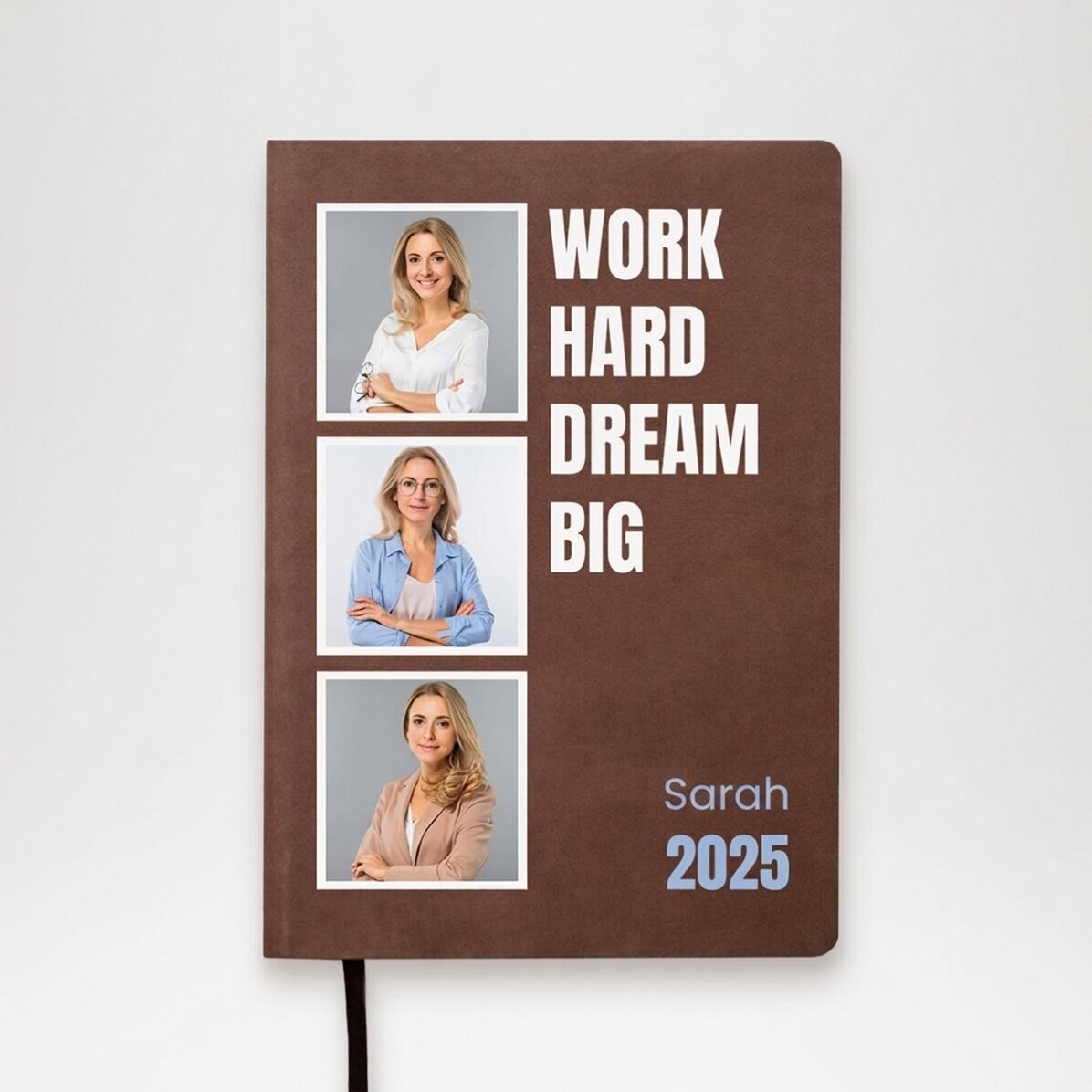 Agenda personalizada con 3 fotos y texto - Work