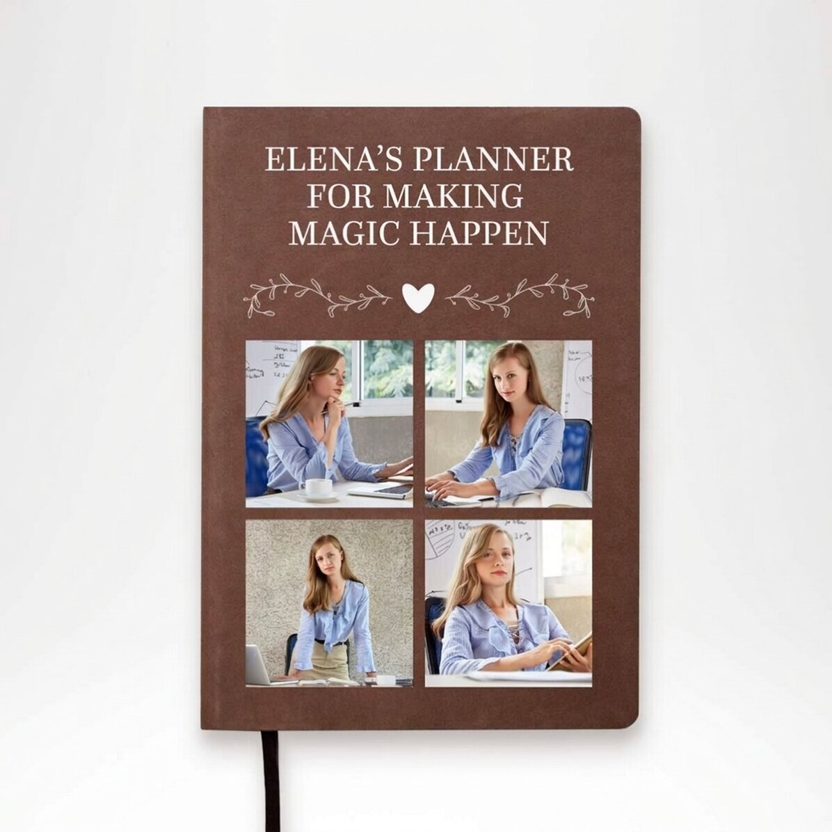 Agenda personalizada con 4 fotos y un mensaje