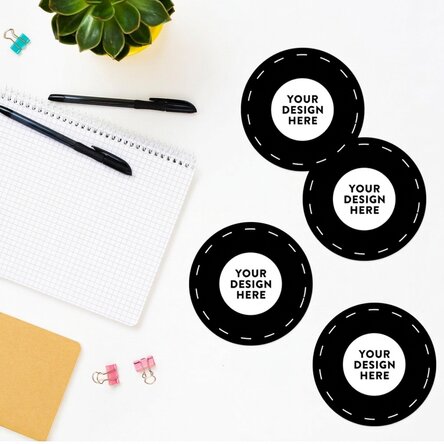 Lote de 4 pegatinas (etiquetas autoadhesivas) redondas, de 8,5 cm de diámetro, personalizadas con tu