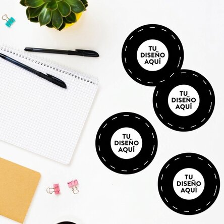 Lote de 4 pegatinas (etiquetas autoadhesivas) redondas, de 8,5 cm de diámetro, personalizadas con tu
