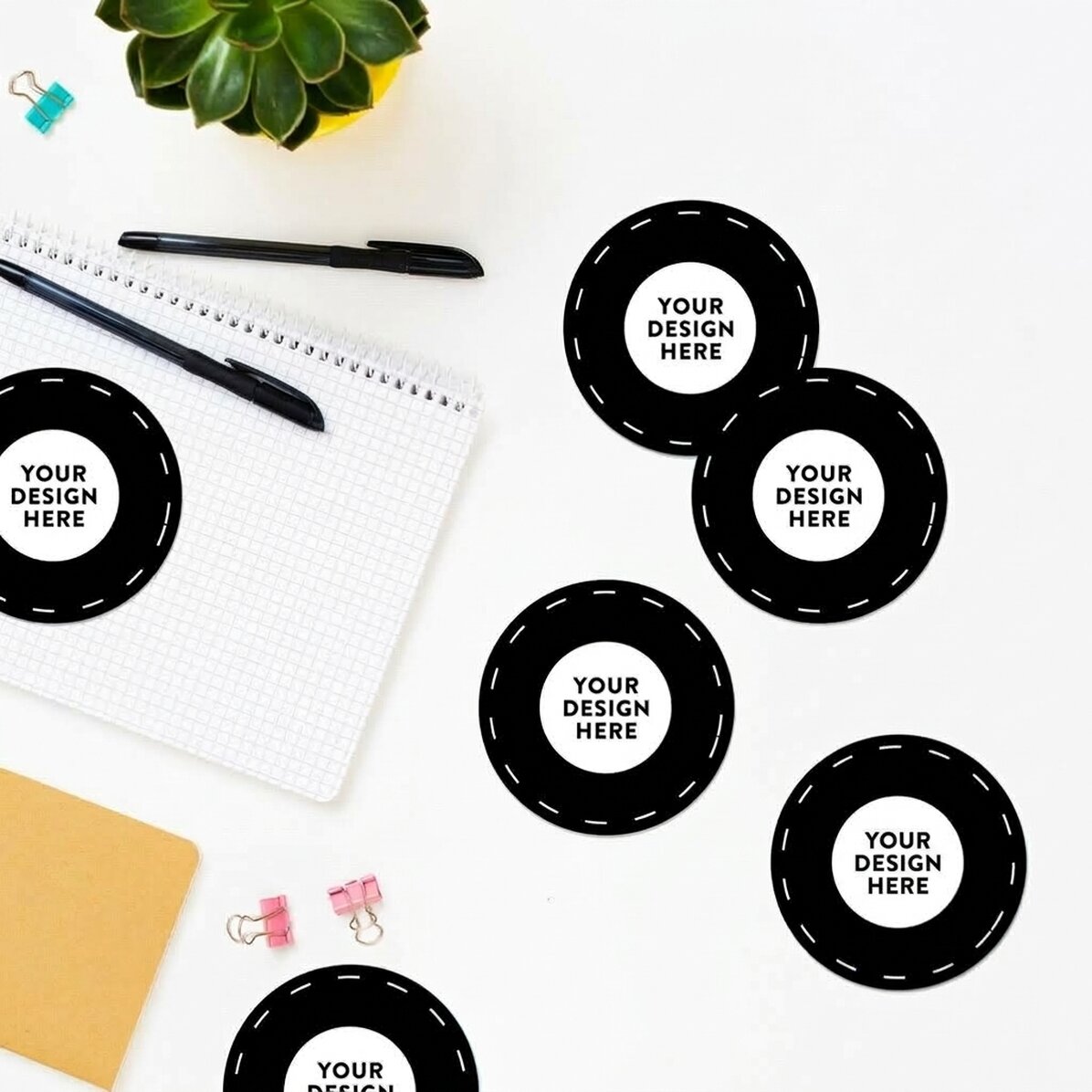 Lote de 6 pegatinas (etiquetas autoadhesivas) redondas, de 7 cm de diámetro, personalizadas con tu d
