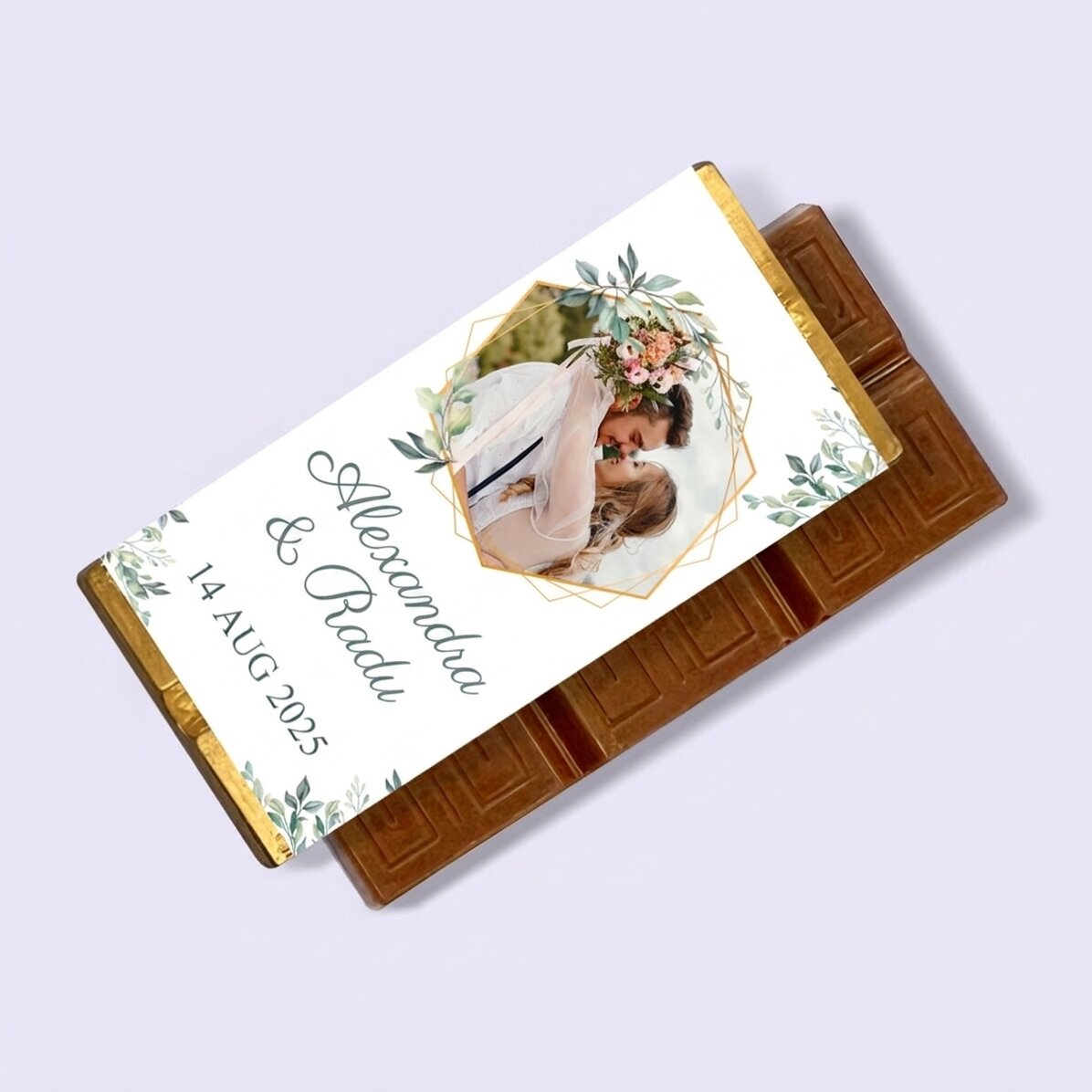 Mini tableta de chocolate personalizada con foto y texto - Elegance