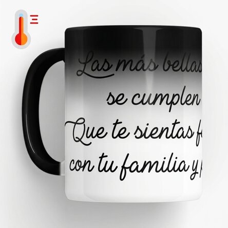 Taza termosensible personalizada con texto