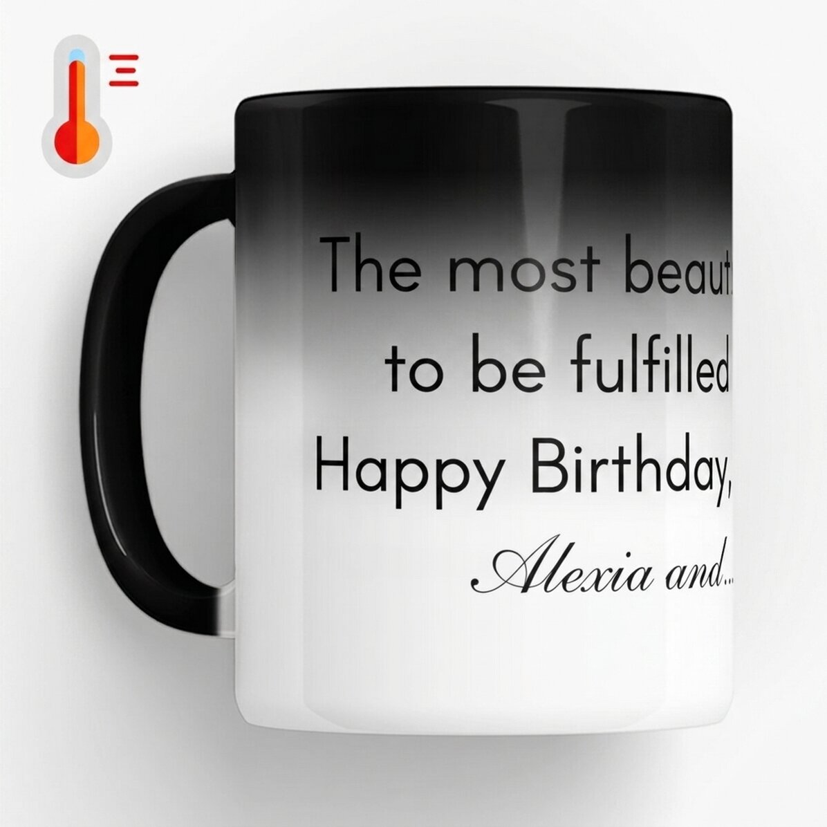 Taza termosensible personalizada con texto: un mensaje para tus seres queridos