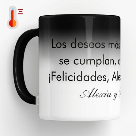 Taza termosensible personalizada con texto: un mensaje para tus seres queridos