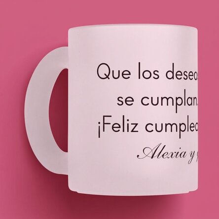 Taza de cristal mate personalizada con texto: un mensaje para tus seres queridos