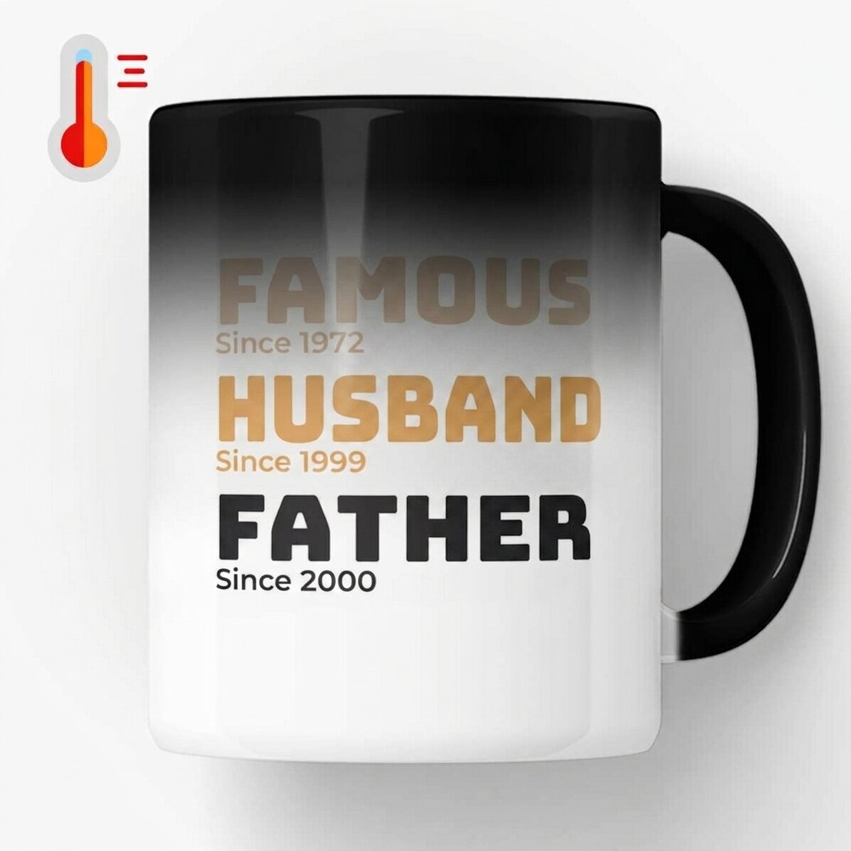 Taza termosensible personalizada con texto: «La historia de mi padre»