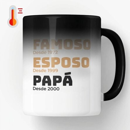 Taza termosensible personalizada con texto: «La historia de mi padre»