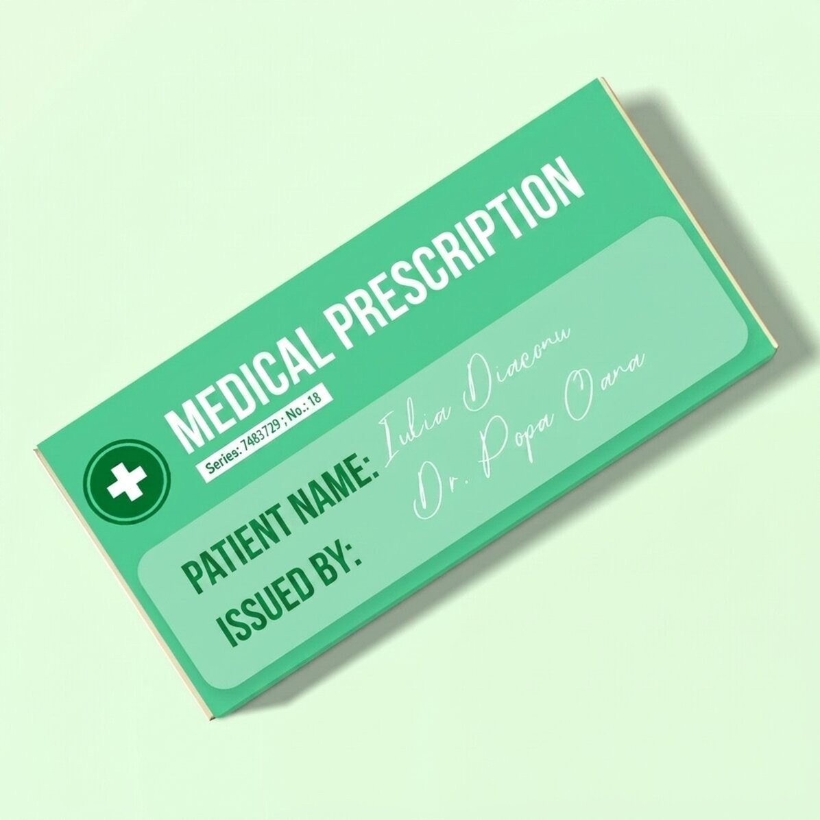 Chocolate personalizado con texto: «Receta médica»
