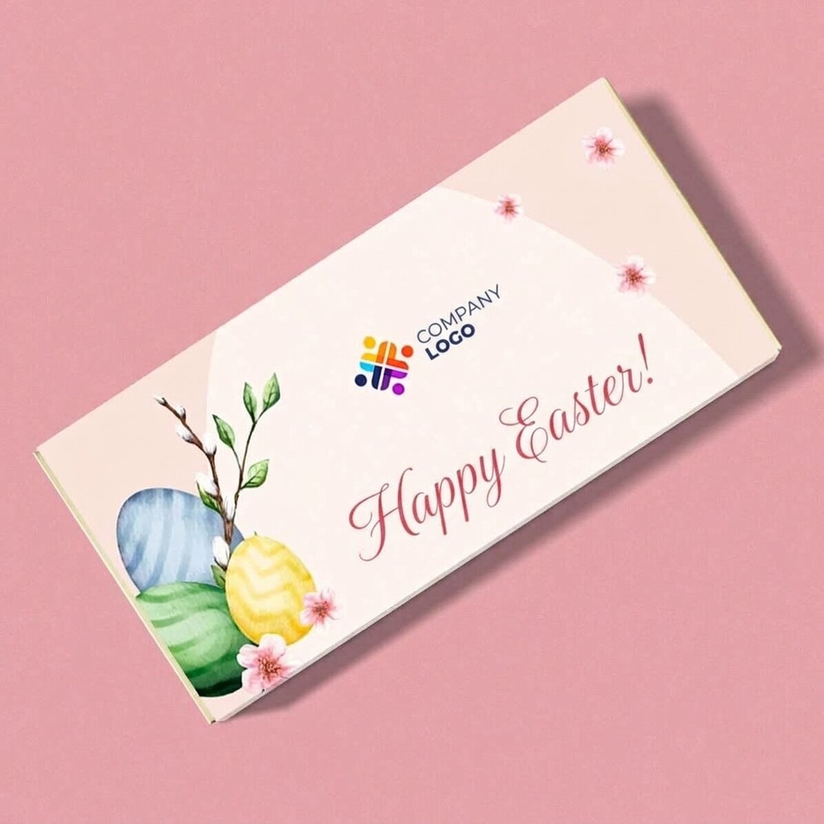 Chocolate personalizado con logotipo y mensaje - Pascua