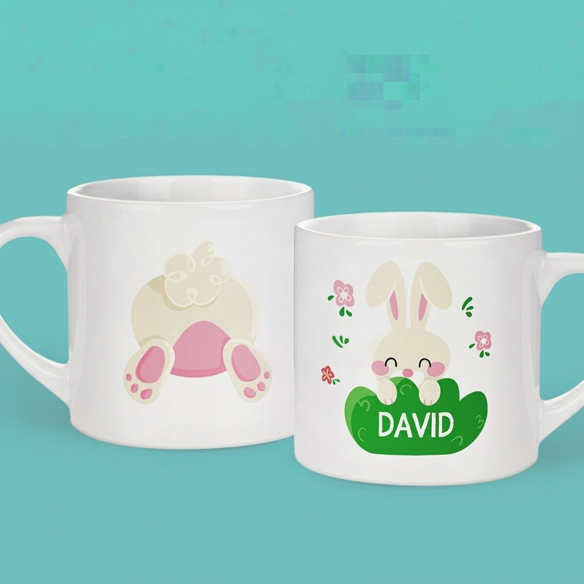 Vaso personalizado para niños con nombre - Cute bunny