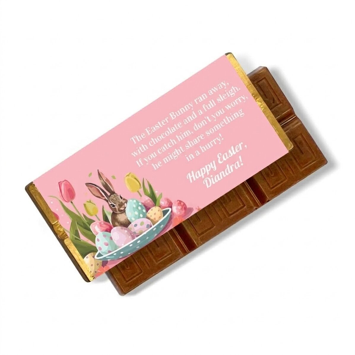 Mini tableta de chocolate personalizada con mensaje - Conejito
