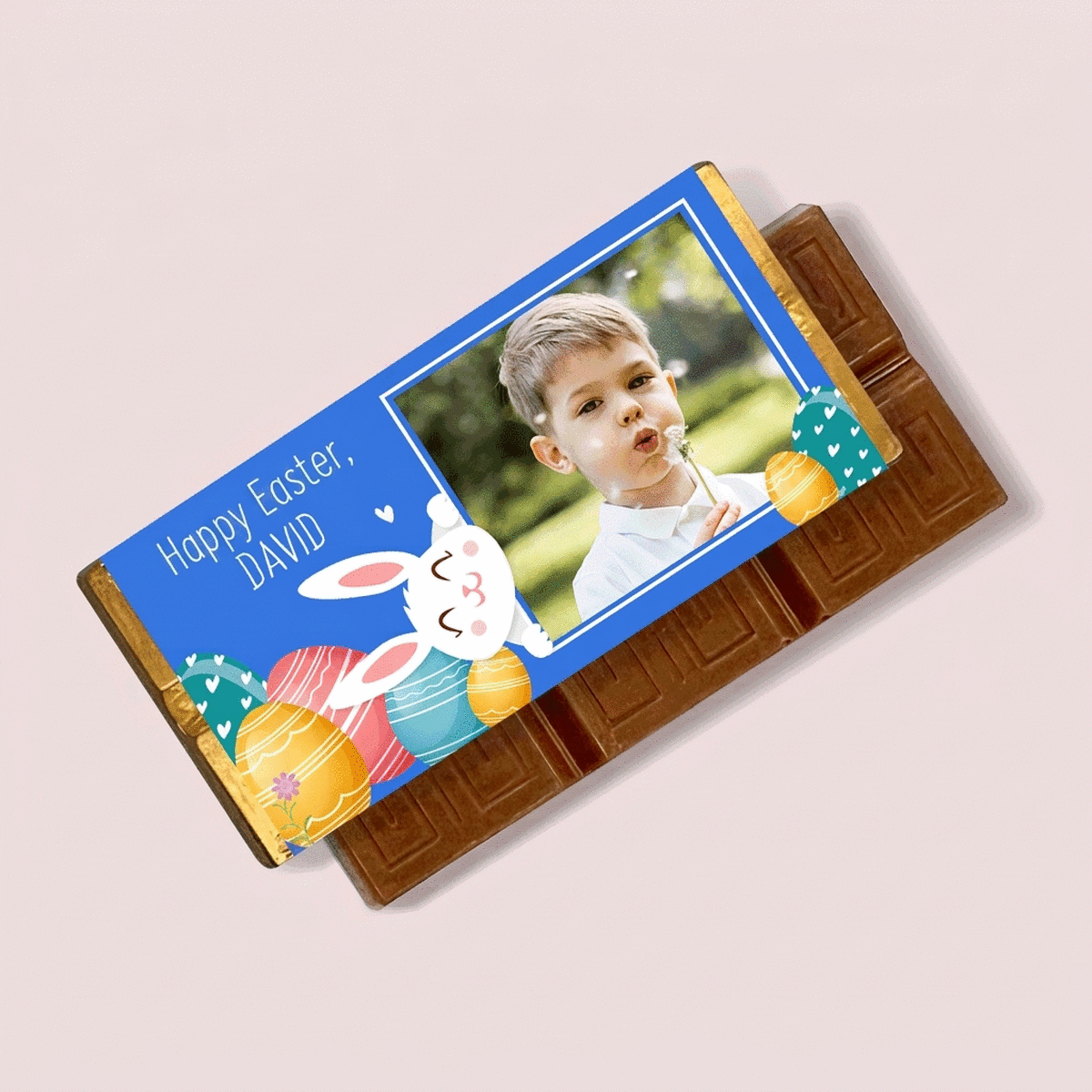 Mini tableta de chocolate personalizada con mensaje y foto - Pascua