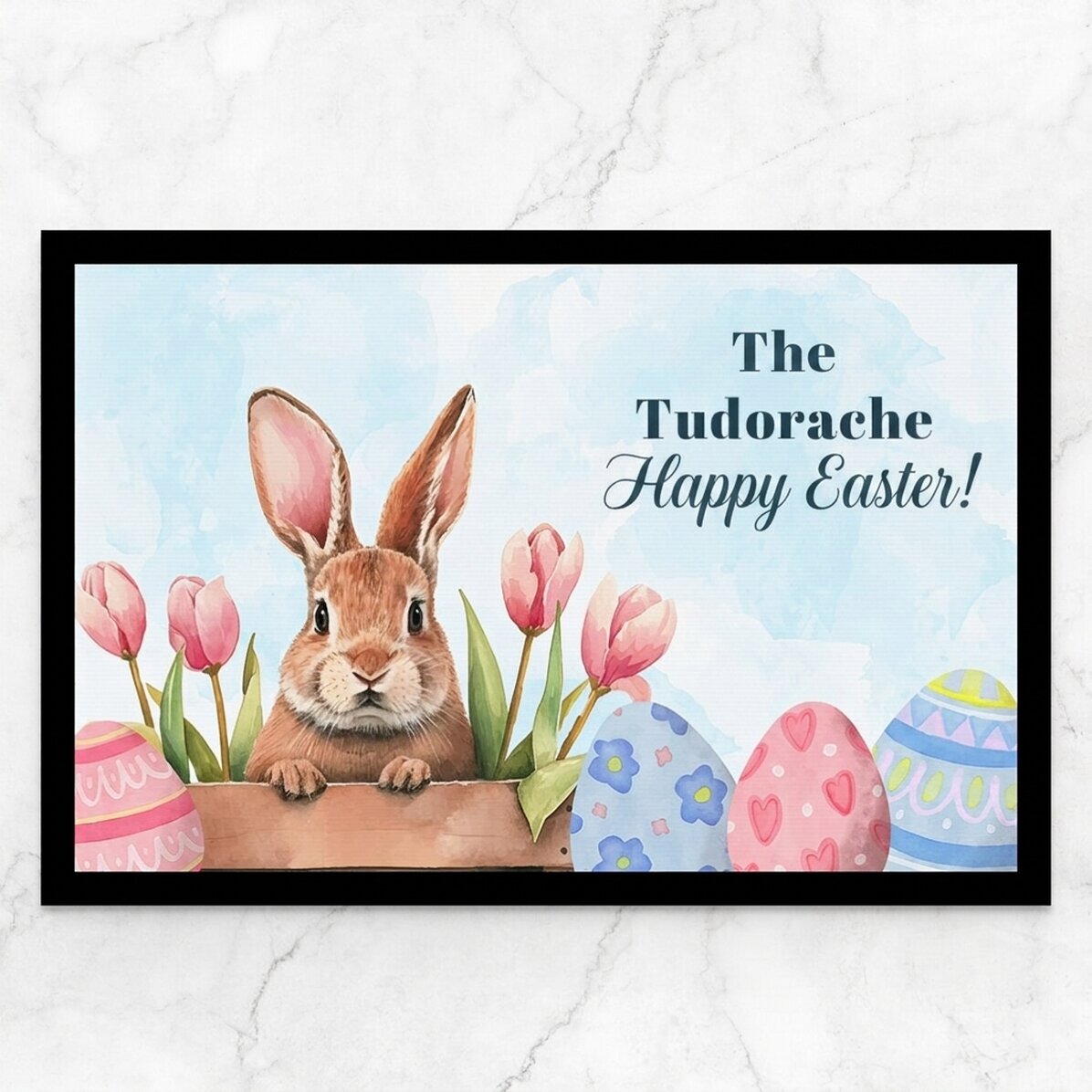 Alfombra de entrada personalizada con texto - Cute bunny