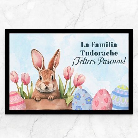 Alfombra de entrada personalizada con texto - Cute bunny