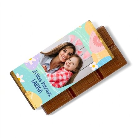 Mini tableta de chocolate personalizada con mensaje y foto: un dulce regalo para Pascua