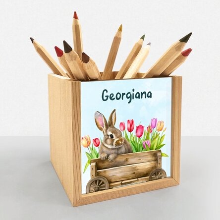 Portalápices personalizado con nombre - ¡Feliz Pascua!