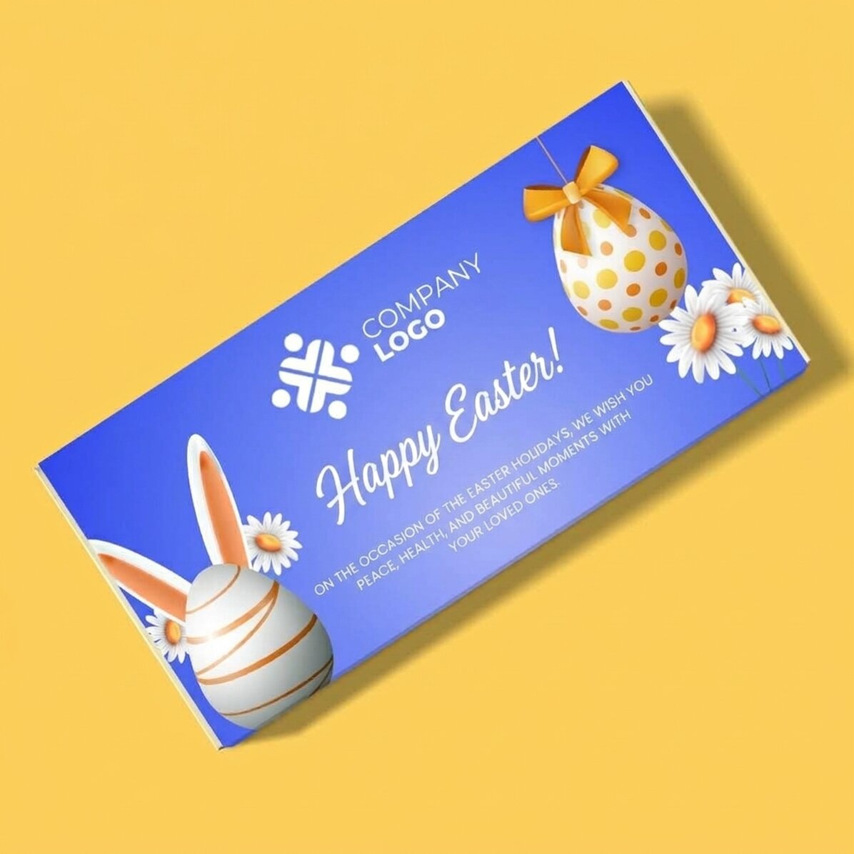 Chocolate personalizado con logotipo y mensaje - Pascua