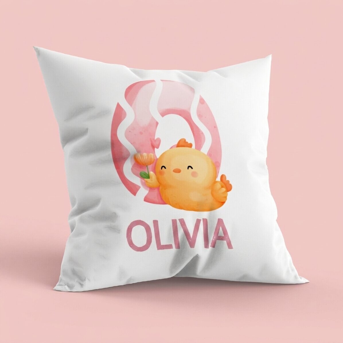 Cojín personalizado con nombre e inicial - Cute
