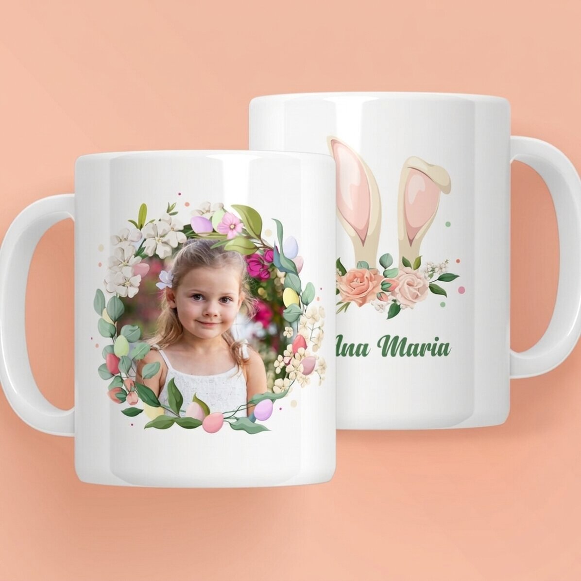 Taza personalizada con nombre y foto - Cute Easter