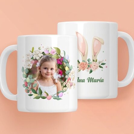 Taza personalizada con nombre y foto - Cute Easter