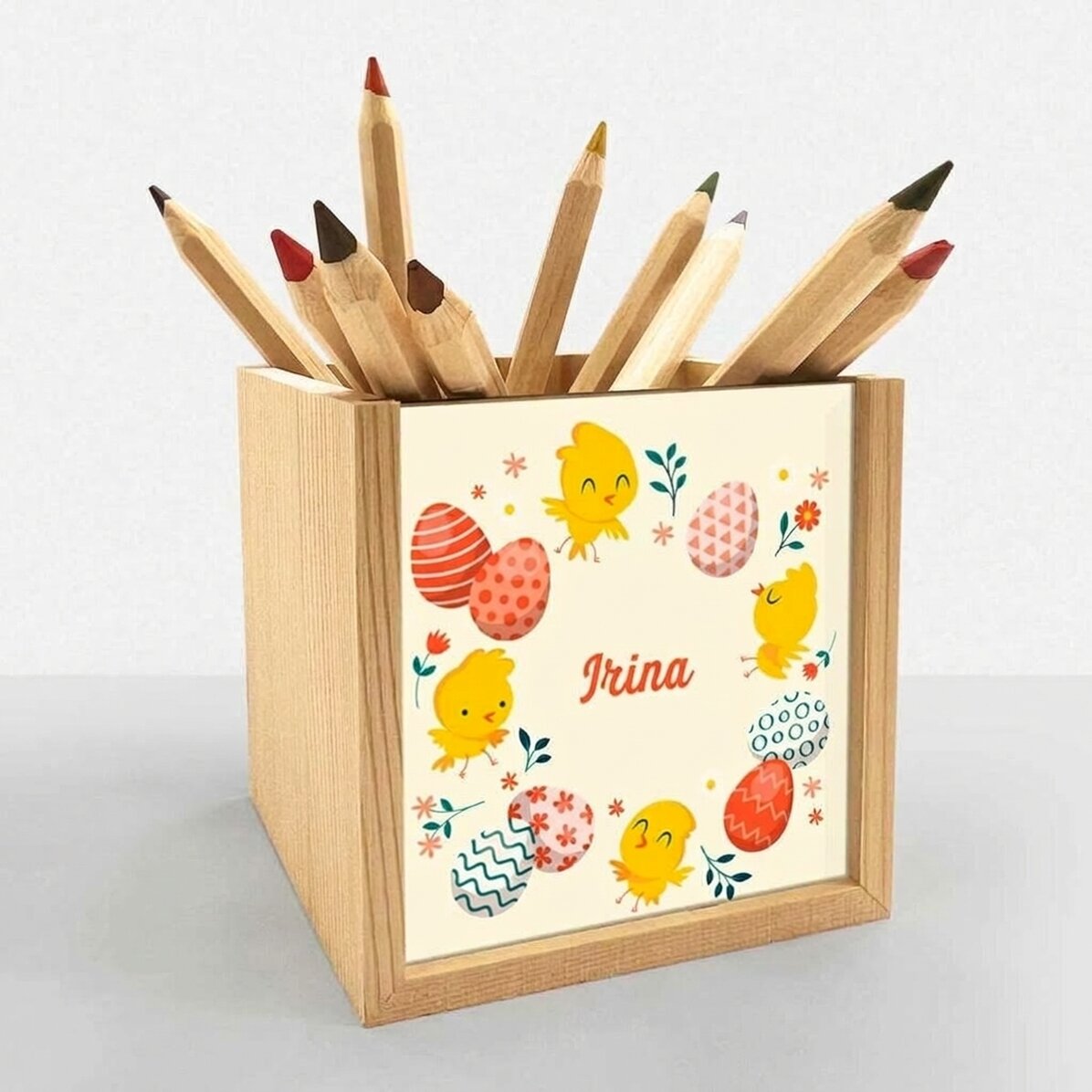 Portalápices personalizado con nombre - Pollito