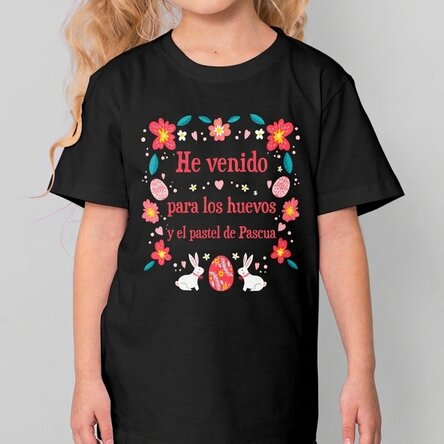 Camiseta de algodón para niños personalizada con mensaje: «Huevos y cozonac»