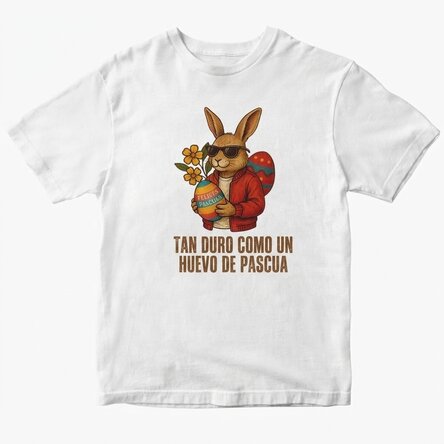 Camiseta de algodón personalizada para Pascua: Conejo molón