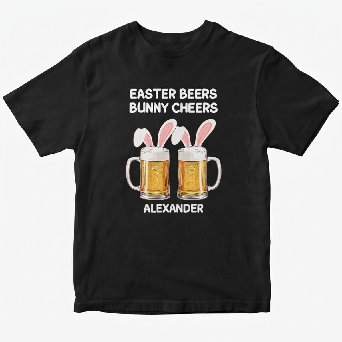 Camiseta de algodón personalizada con texto: «Easter cheers»