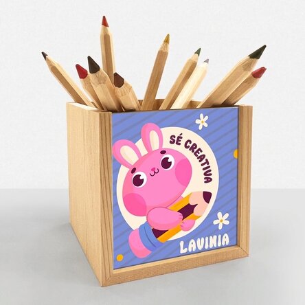 Portalápices personalizado con mensaje - Creative bunny