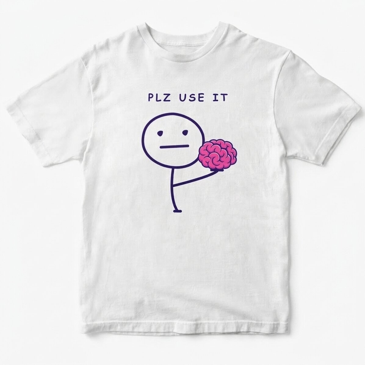 Camiseta de algodón personalizada con texto - Brain