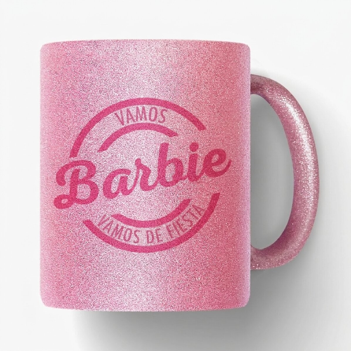 Taza con purpurina personalizada con nombre - Barbie