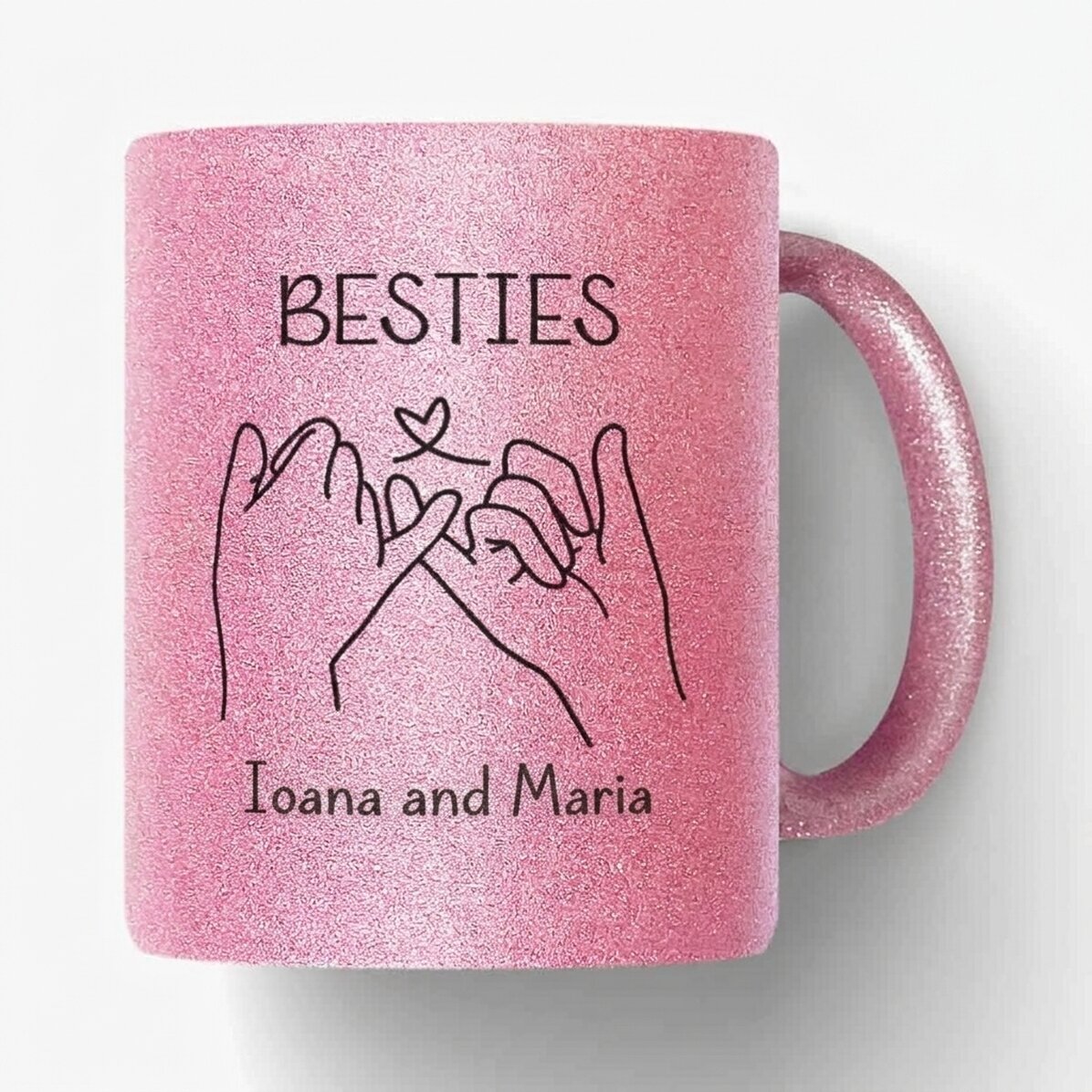 Taza con purpurina personalizada con nombre - mejor amiga