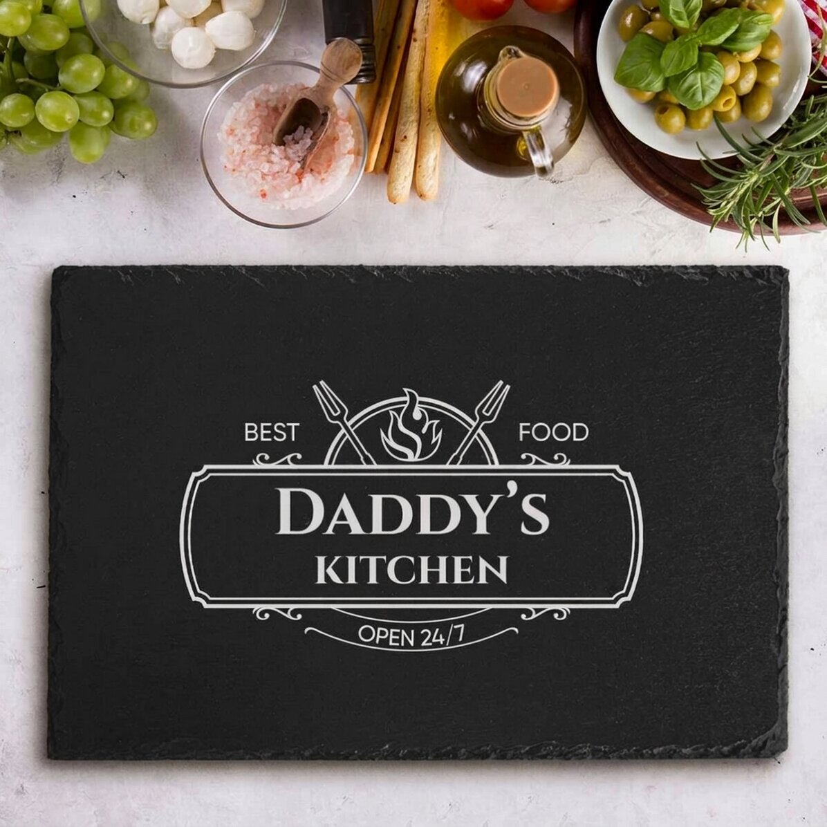 Placa de pizarra grabada y personalizada con texto - Cocinero