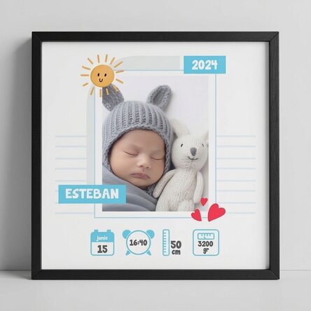 Cuadro personalizado con una foto y un mensaje - Hello, Baby