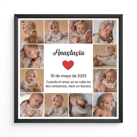 Cuadro personalizado con 12 fotos y texto - Recuerdos