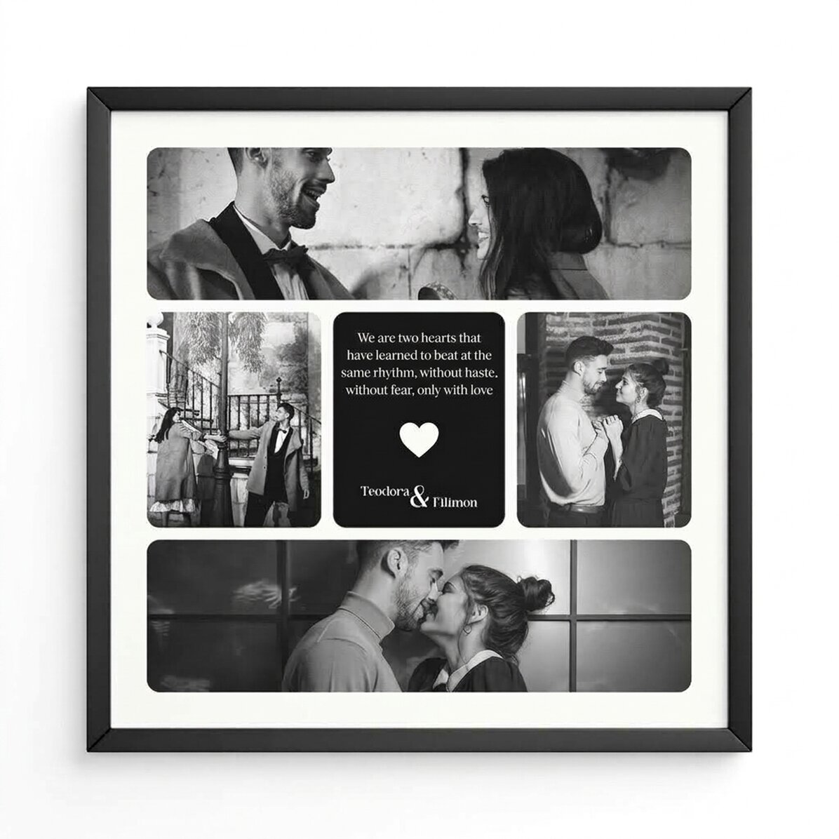 Cuadro personalizado con 4 fotos y texto - Amor puro