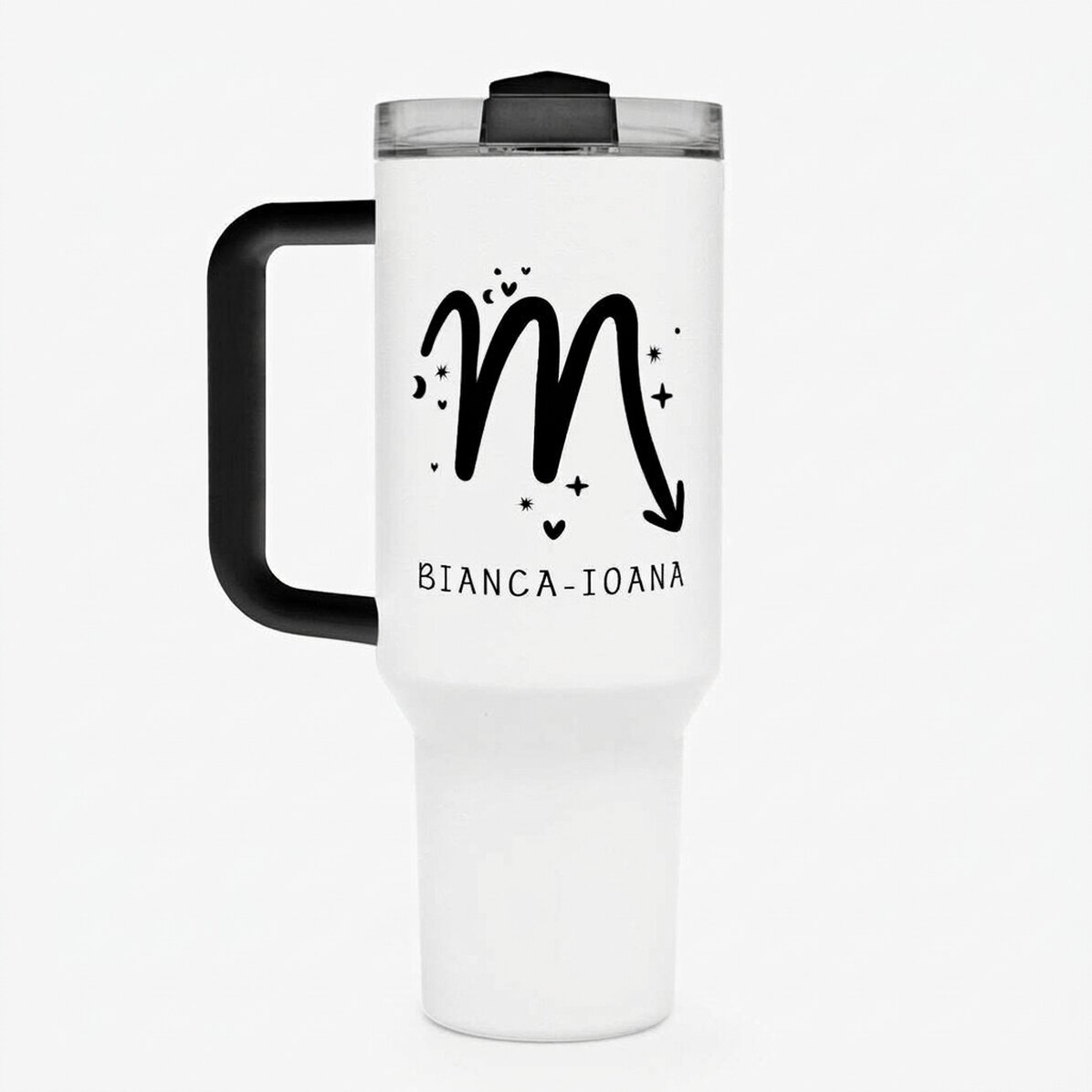 Taza termo con asa y pajita personalizada con texto - Signo del Escorpión