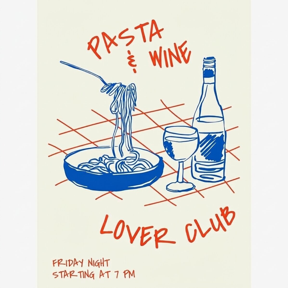 Cartel «Pasta & Wine»