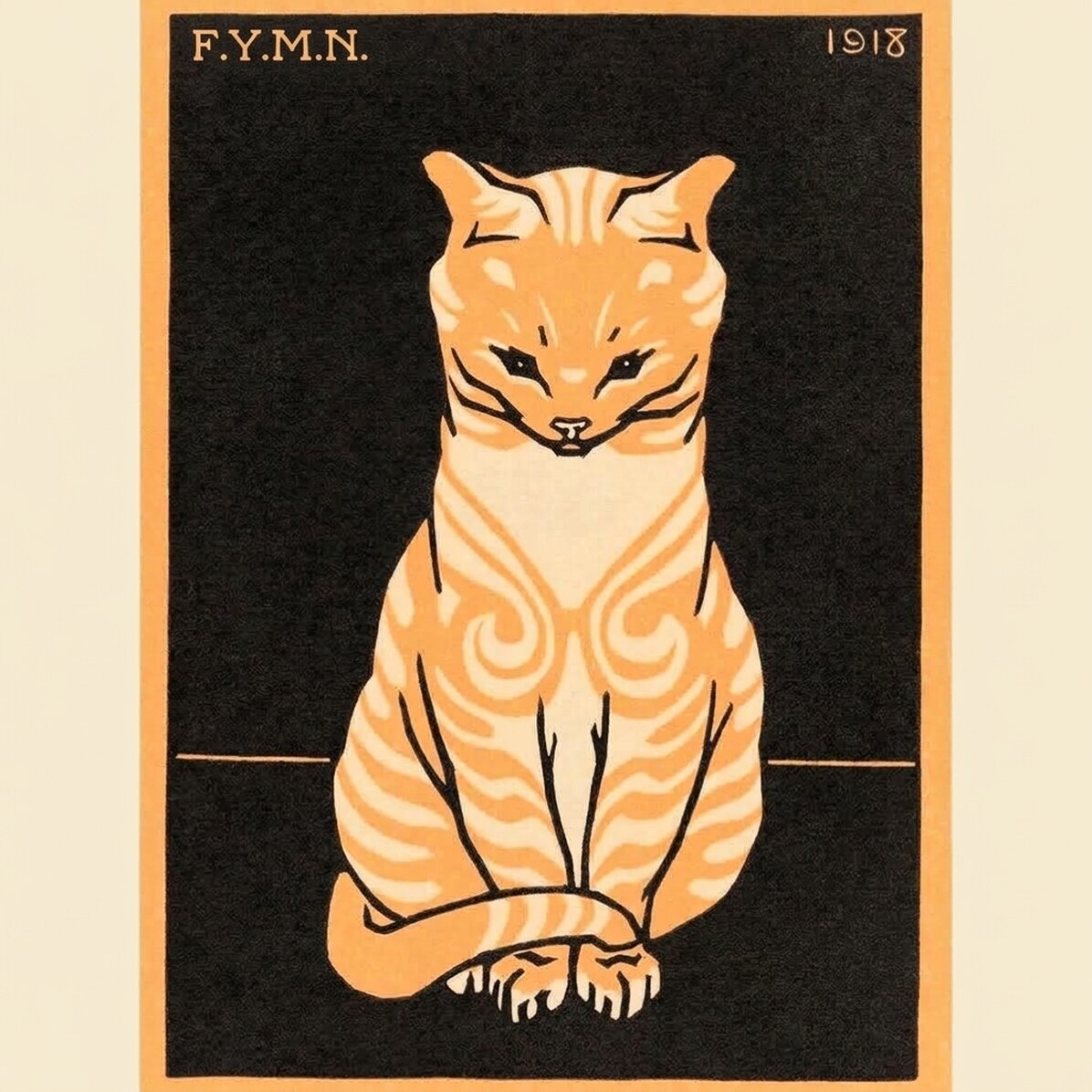 Cartel de Julie de Graag, «Sitting cat», 1918