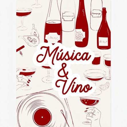 Cartel «Música y vino»