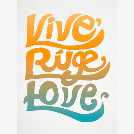 Cartel «Vive, ríe, ama»