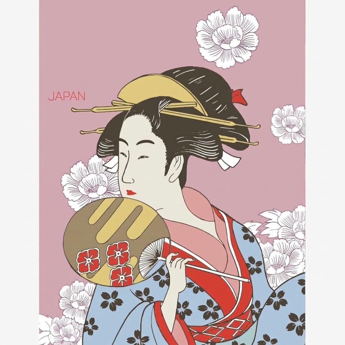 Póster de una geisha