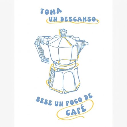 Cartel: «Tómate un descanso, tómate un café»