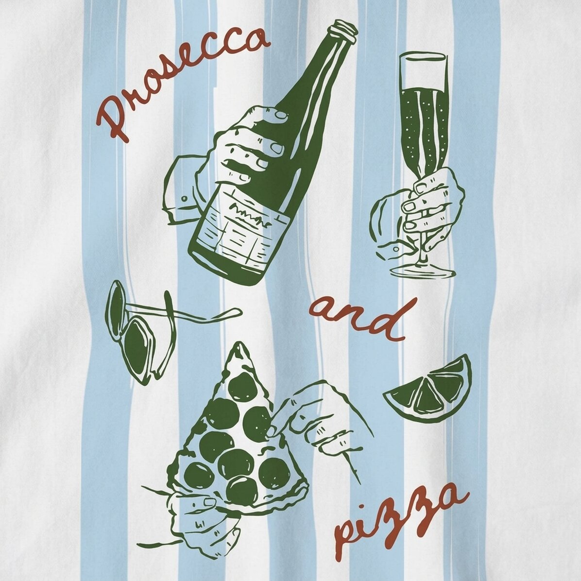 Cartel de Prosecco y pizza