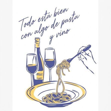 Cartel «Some Pasta & Wine»