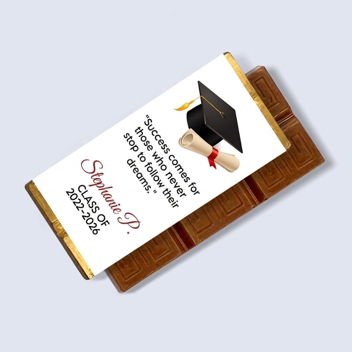Mini tableta de chocolate personalizada con mensaje - Graduación