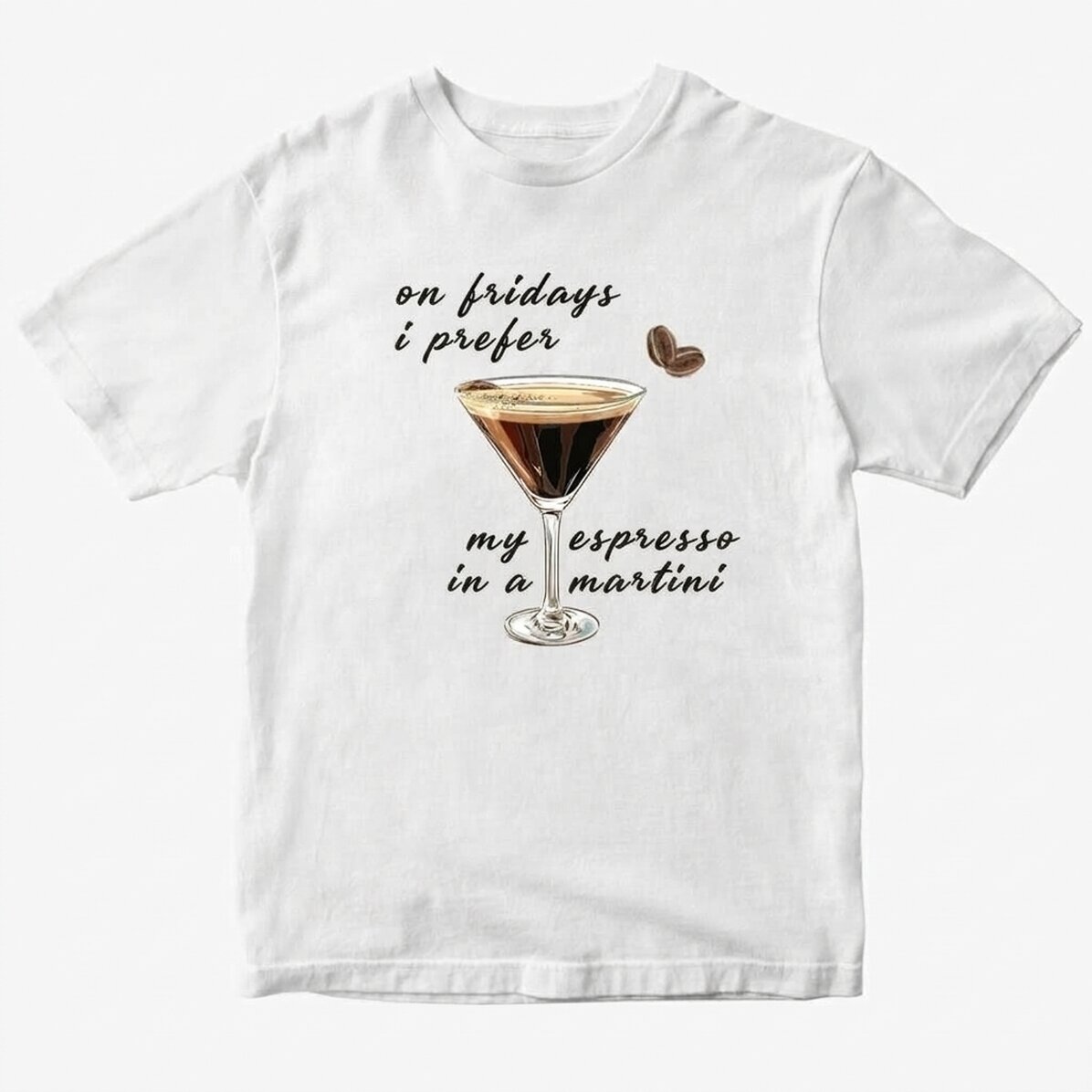 Camiseta de algodón personalizada con texto - Espresso Martini
