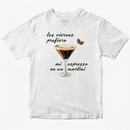 Camiseta de algodón personalizada con texto - Espresso Martini