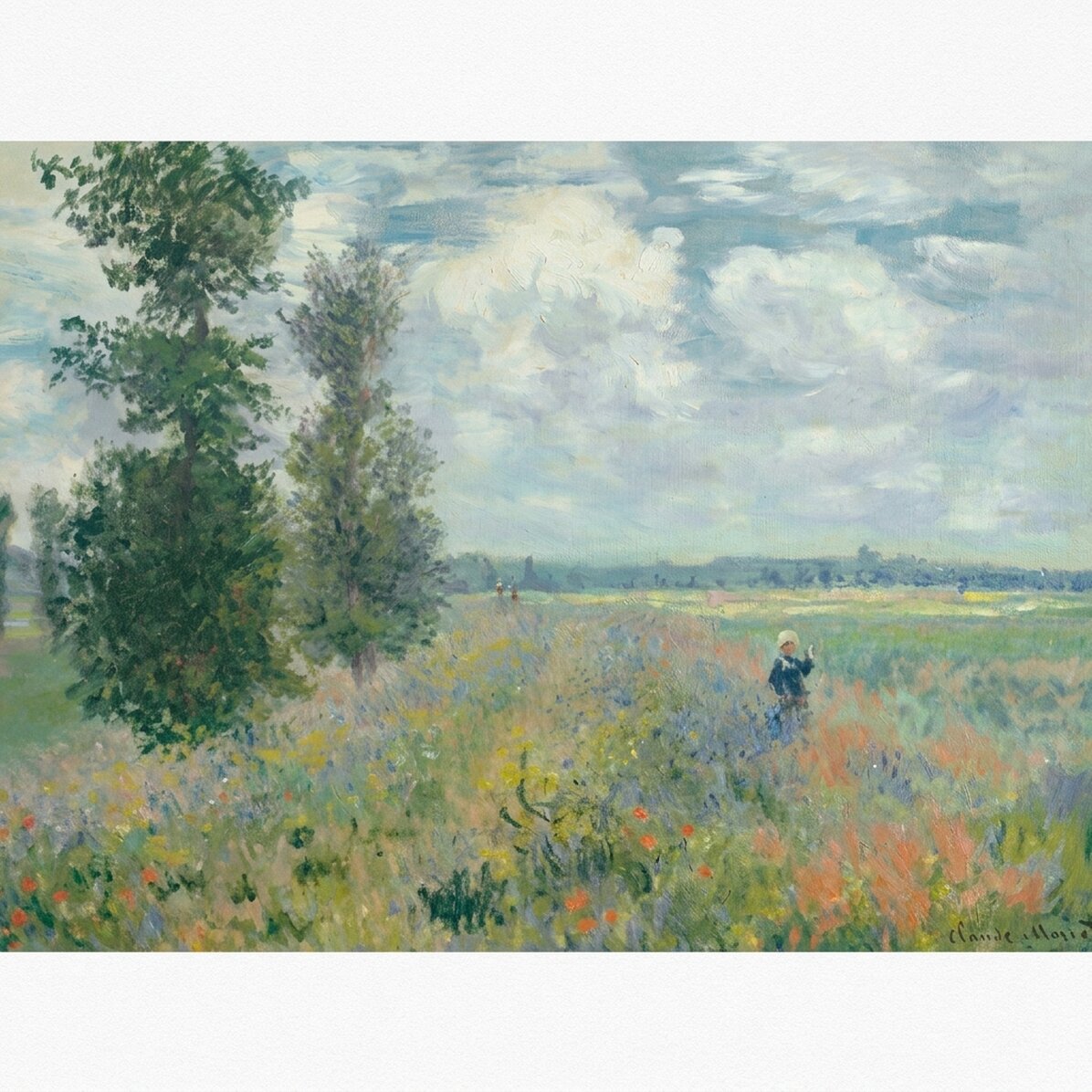 Póster apaisado - Claude Monet, Campo de amapolas cerca de Argenteuil, 1875